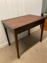 Load image into Gallery viewer, Vintage Oak Writing Table Desk With A Drawer Leatherette Writing Surface

