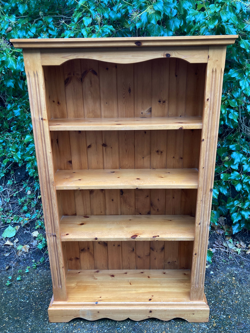 Solid Pine Bookcase Three Fixed Shelves
