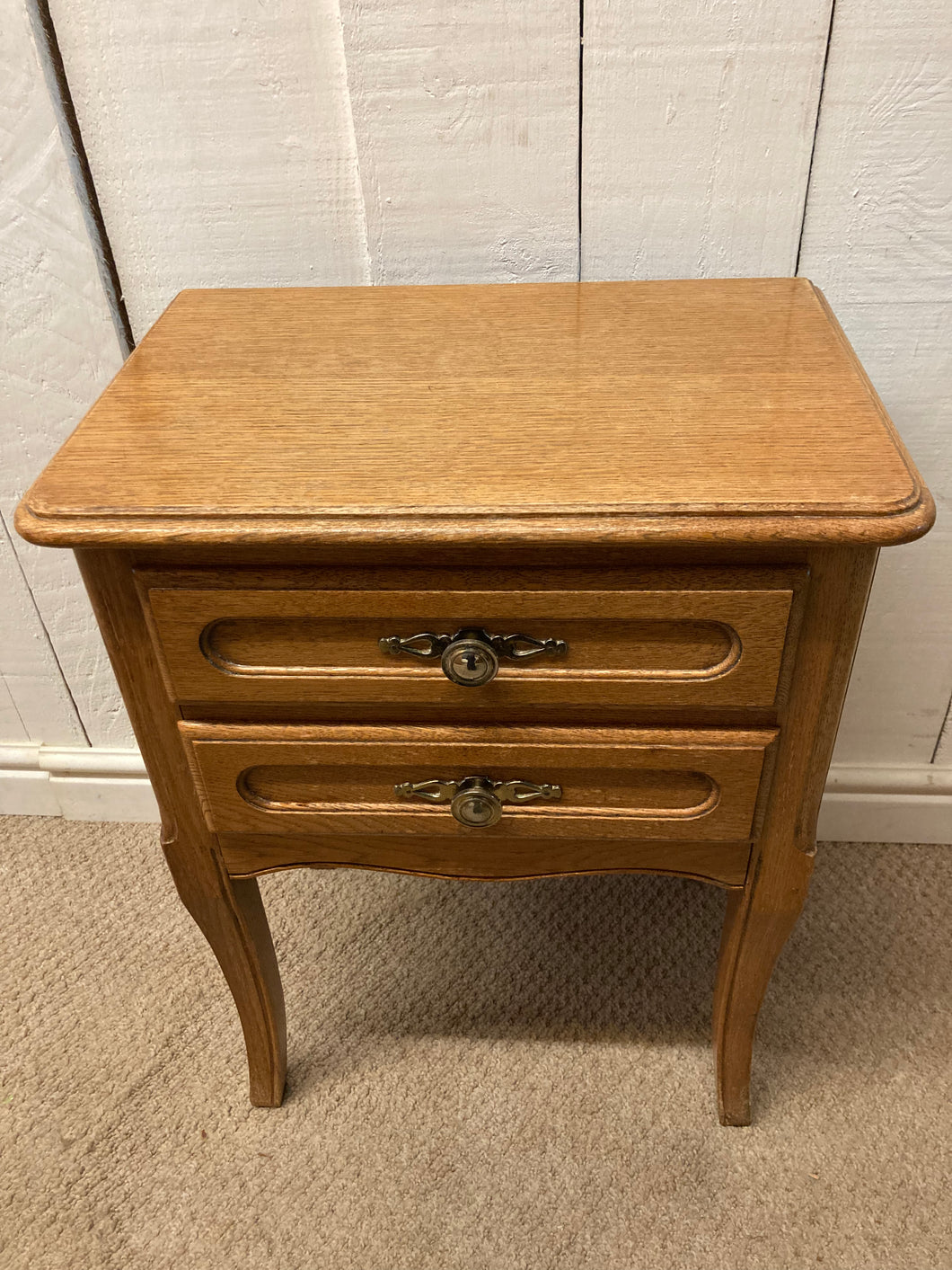 Small Oak Table With Two Drawers Bedside Table Lamp Table
