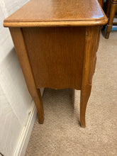 Load image into Gallery viewer, Small Oak Table With Two Drawers Bedside Table Lamp Table
