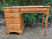Load image into Gallery viewer, Solid Pine Dressing Table Desk On Castors
