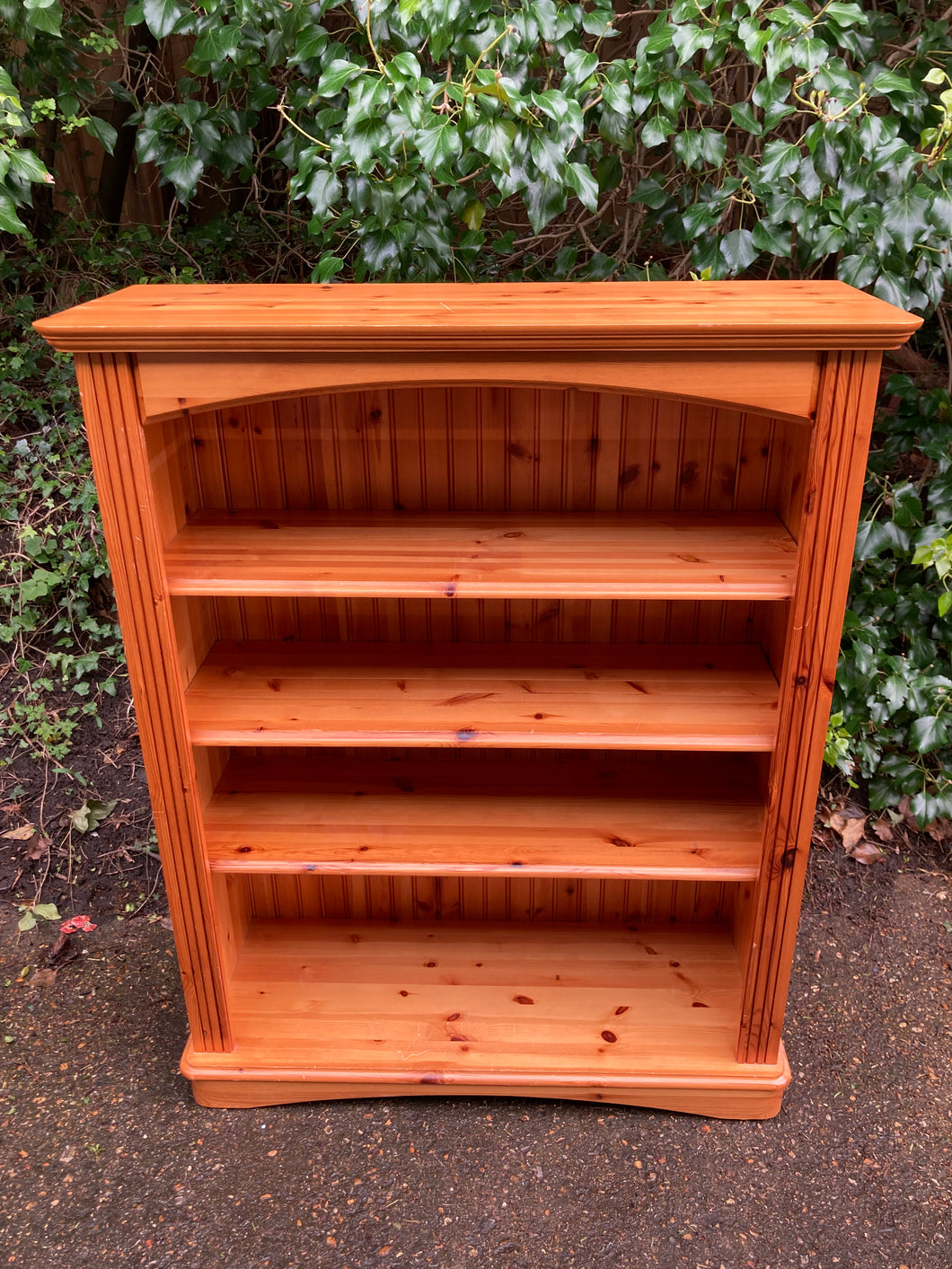 Solid Pine Bookcase With Two Adjustable Shelves