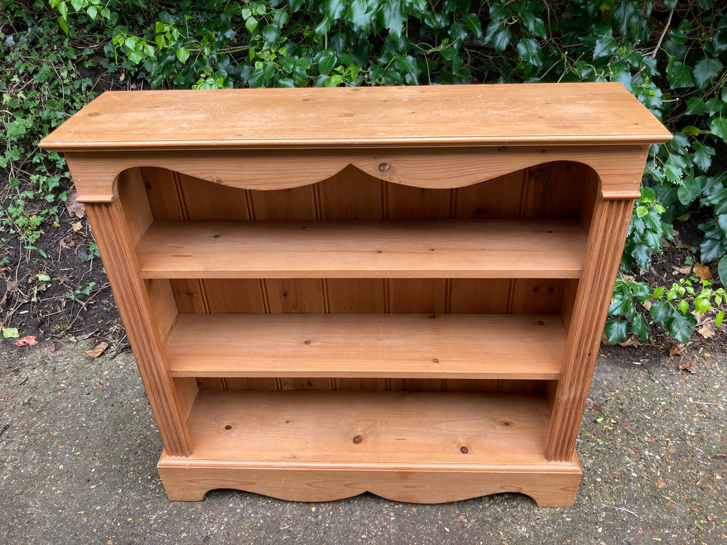 Solid Pine Bookcase With Two Fixed Shelves
