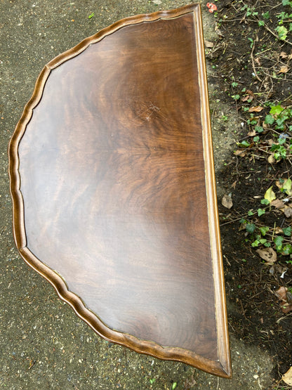 Vintage Pie Crust Edged Half Moon Table Hall Table Console Table