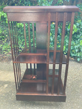 Load image into Gallery viewer, Mahogany Reproduction Masters Of Eaton Revolving Bookcase On Castors Parquetry Details
