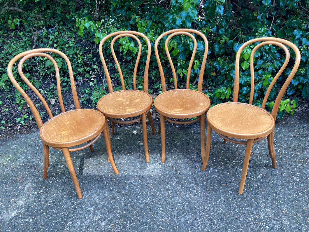 Set Of Four Bentwood Chairs Bistro Chairs