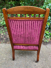 Load image into Gallery viewer, Victorian Button Back Open Armchair On Turned Legs And Castors
