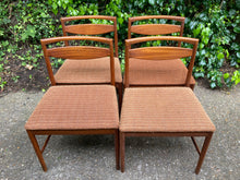 Load image into Gallery viewer, Mid Century McIntosh Set Of Four Teak Chairs In Need Of Upholstering
