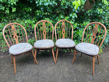 Load image into Gallery viewer, Ercol Golden Dawn Set Of Four Fleur De Lys Chairs
