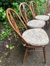 Load image into Gallery viewer, Ercol Golden Dawn Set Of Four Fleur De Lys Chairs
