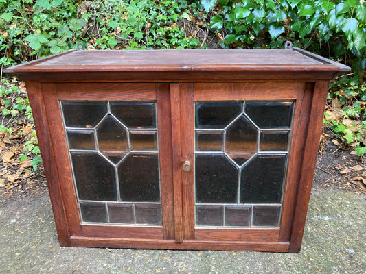 Vintage Two Door Glazed Wall Hanging Cupboard