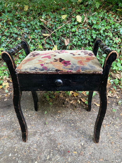 Vintage Piano Stool In Need Of Upholstering