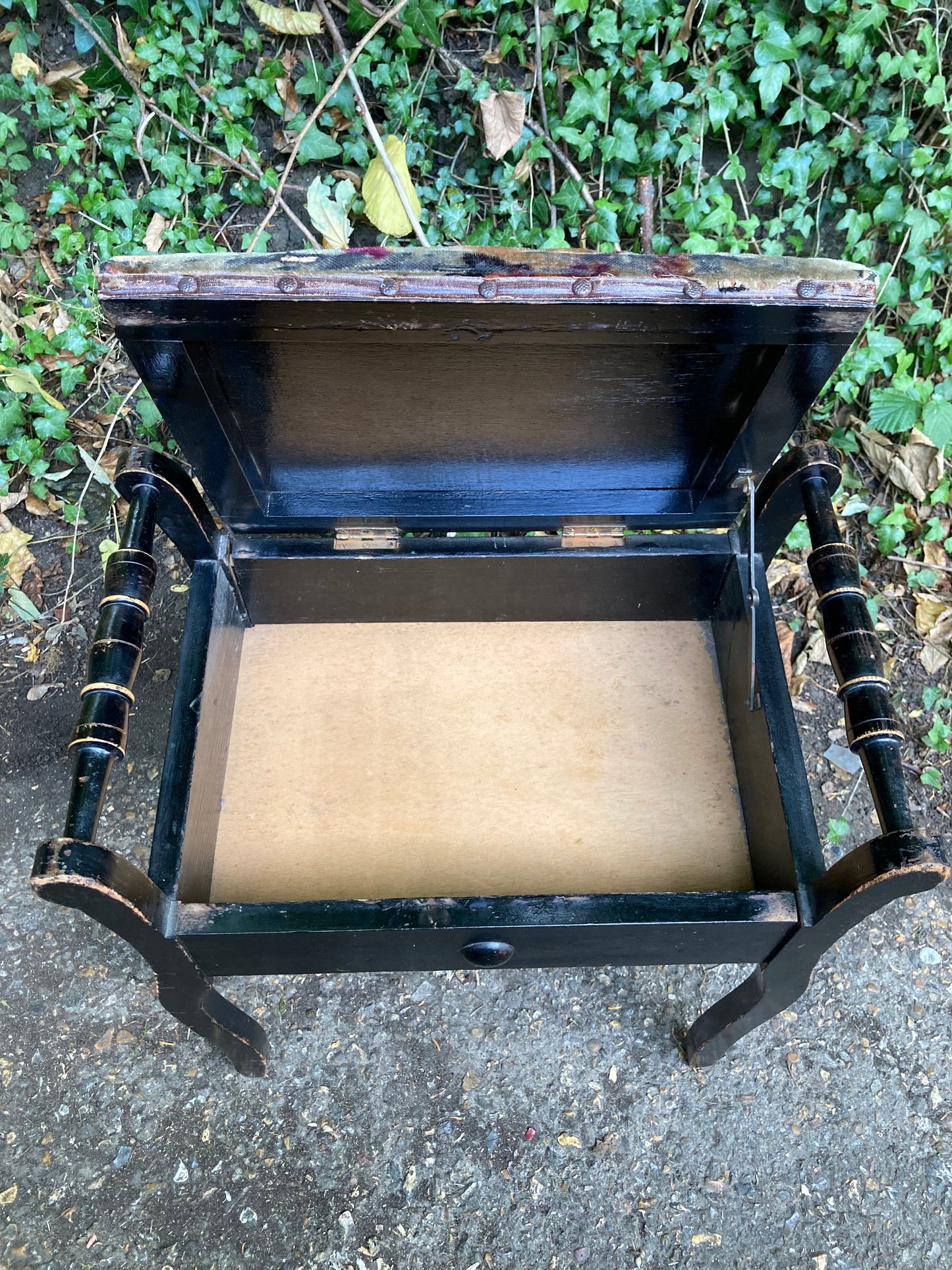Vintage Piano Stool In Need Of Upholstering