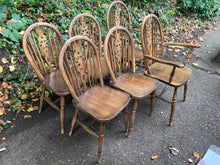 Load image into Gallery viewer, Set Of Six Wheel Back Chairs
