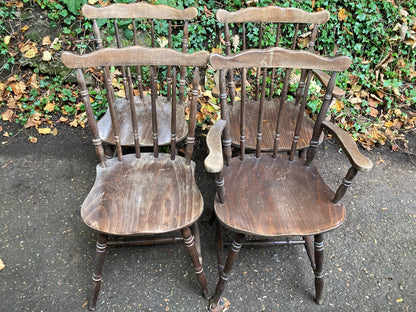 Set Of Four Spindle Back Chairs