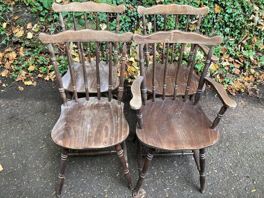Set Of Four Spindle Back Chairs