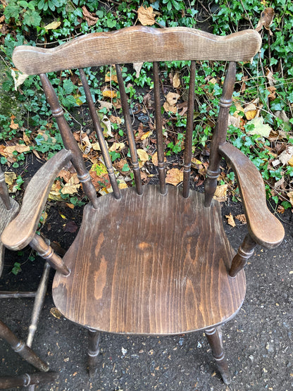 Set Of Four Spindle Back Chairs