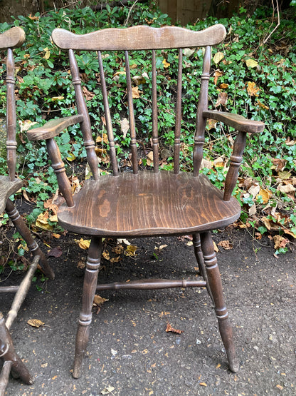 Set Of Four Spindle Back Chairs