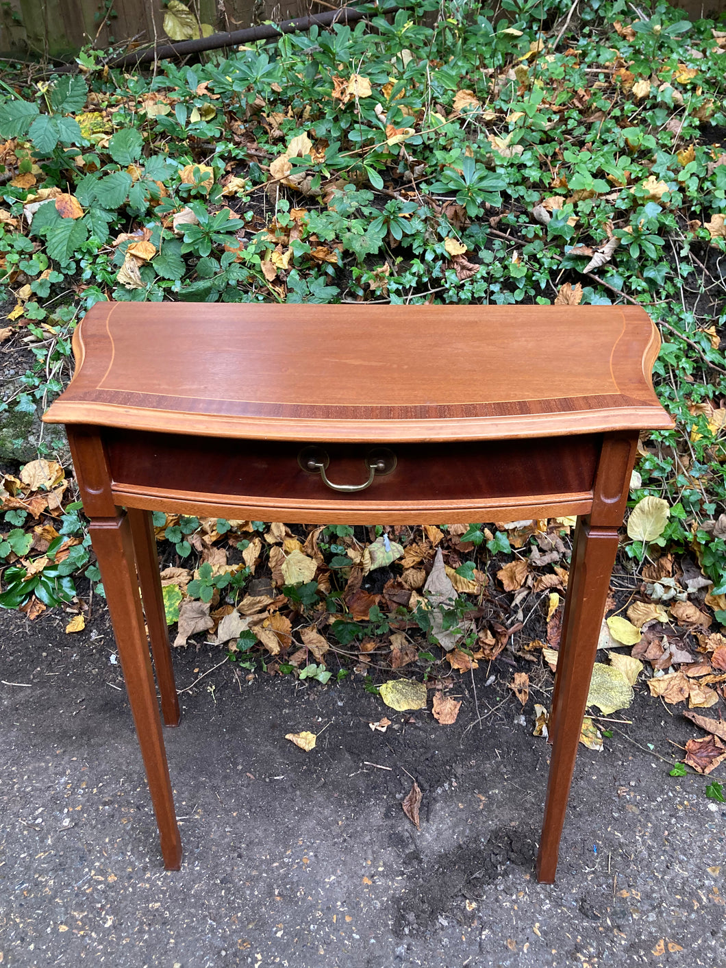 Teak Console Table With A Drawer