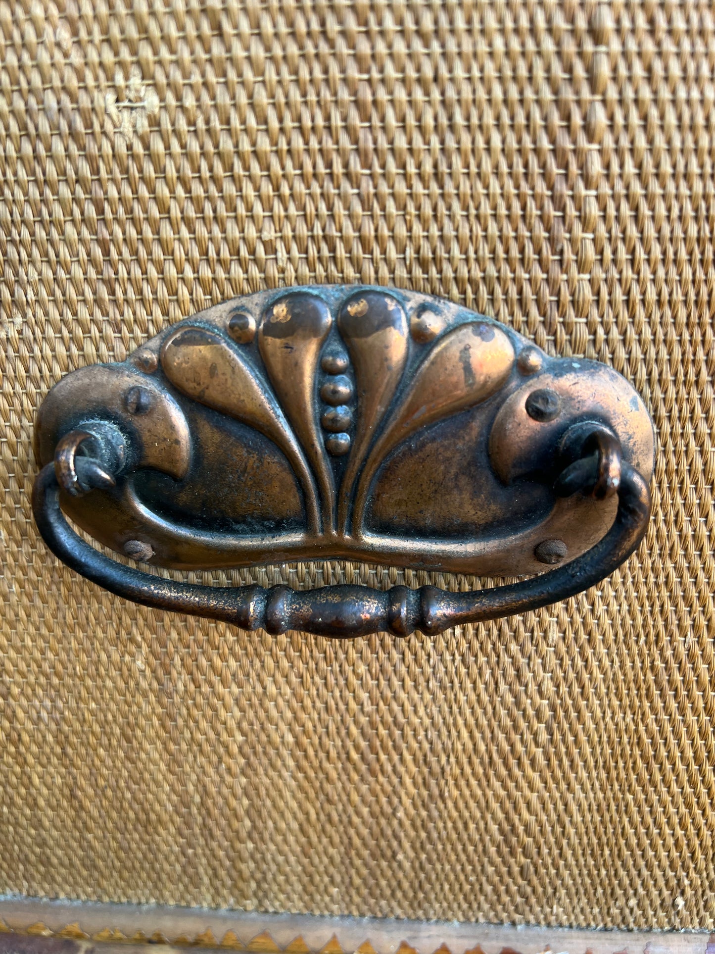 Victorian Tiger Bamboo And Wicker Wardrobe/Cupboard