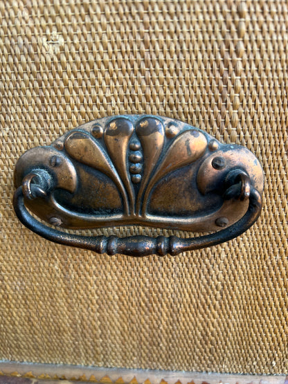 Victorian Tiger Bamboo And Wicker Wardrobe/Cupboard