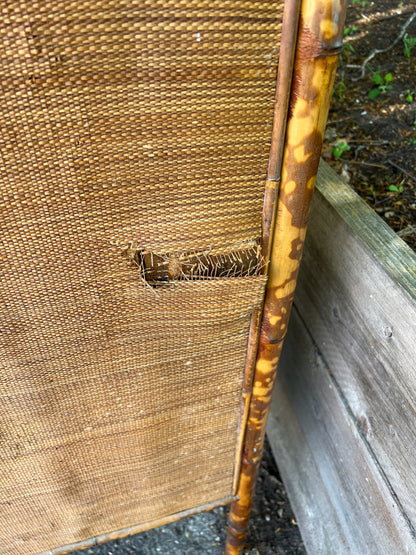 Victorian Tiger Bamboo And Wicker Wardrobe/Cupboard
