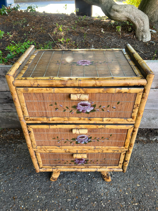Victorian Tiger Bamboo And Cane Chest Of Drawers