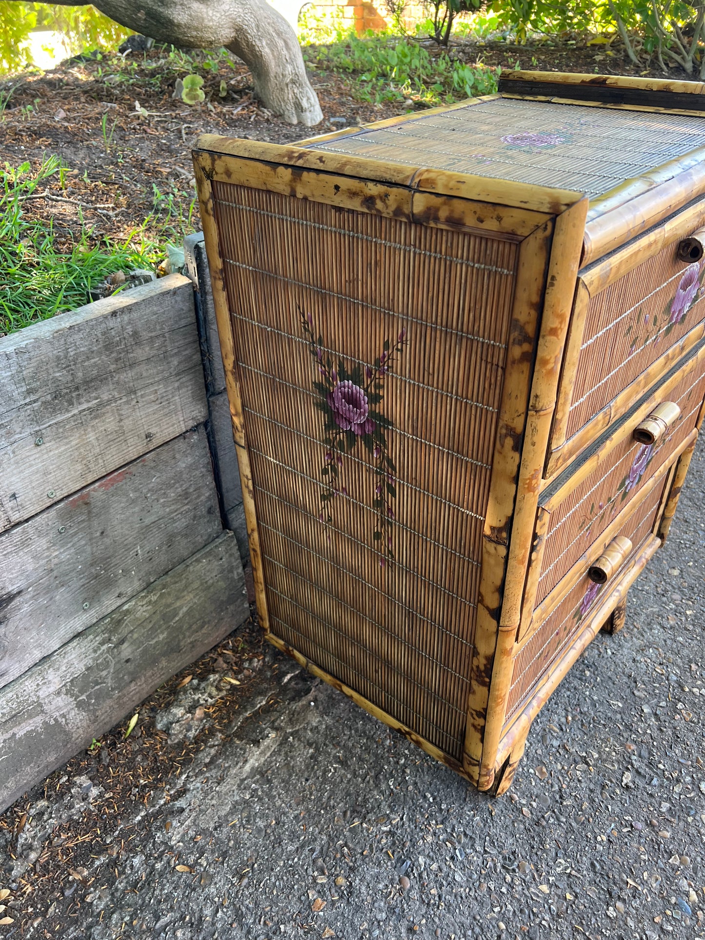 Victorian Tiger Bamboo And Cane Chest Of Drawers
