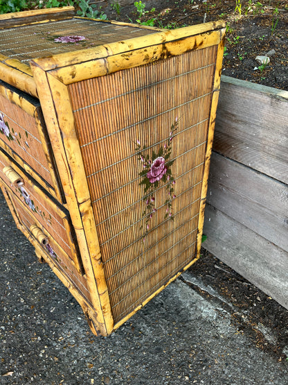 Victorian Tiger Bamboo And Cane Chest Of Drawers