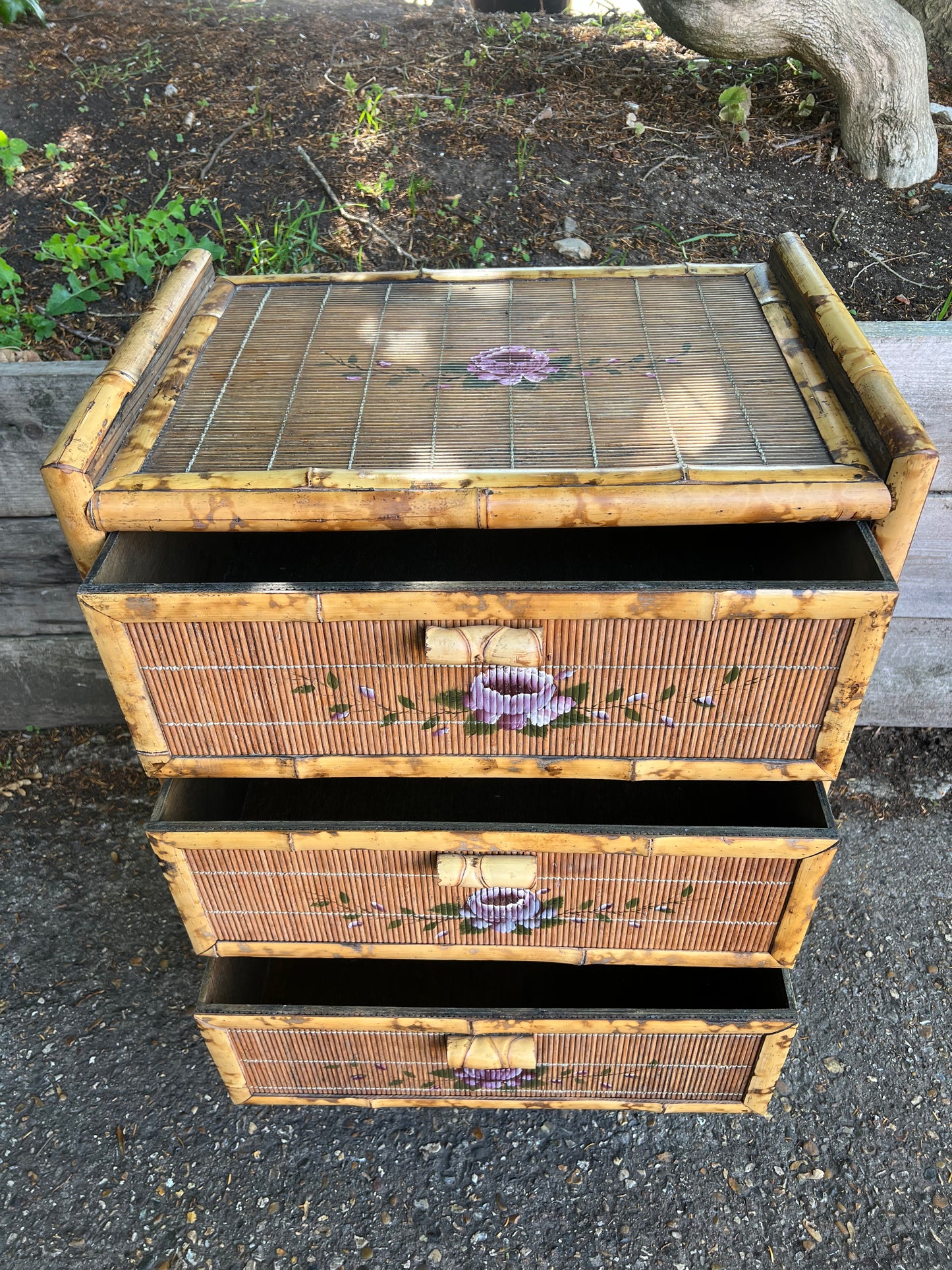 Victorian Tiger Bamboo And Cane Chest Of Drawers