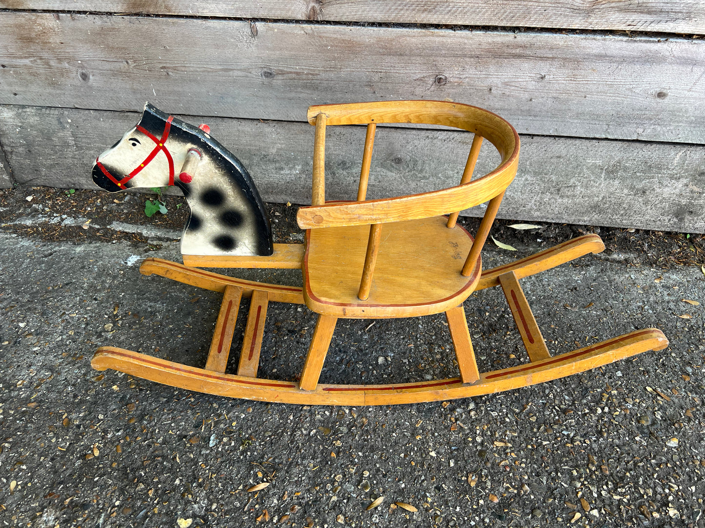 Herlag Vintage Wooden Child’s Rocking Horse/Chair