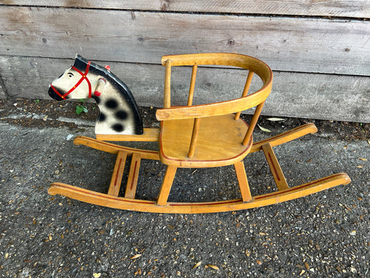 Herlag Vintage Wooden Child’s Rocking Horse/Chair