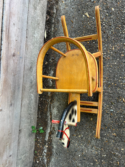 Herlag Vintage Wooden Child’s Rocking Horse/Chair
