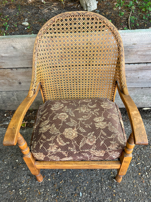 1940’s Beech Framed “Birchcraft” Cane Back Low Armchair