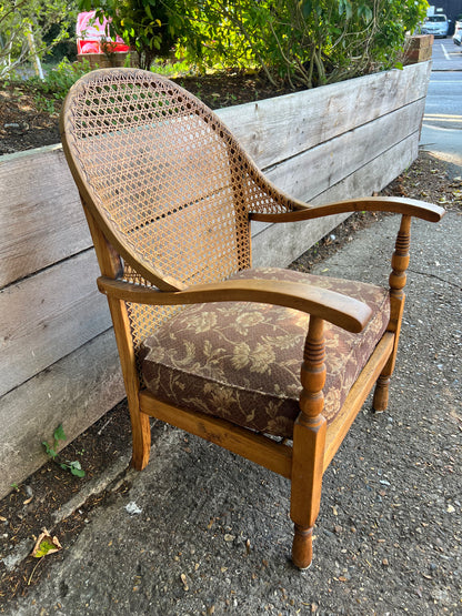1940’s Beech Framed “Birchcraft” Cane Back Low Armchair