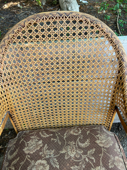 1940’s Beech Framed “Birchcraft” Cane Back Low Armchair