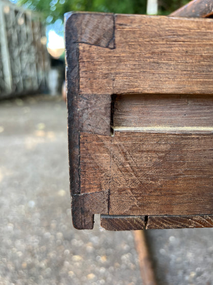 Antique Oak Console Table Side Table Two Drawers