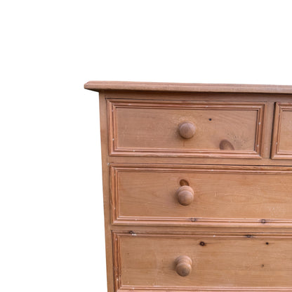 Vintage Waxed Pine Chest of Drawers – Five Drawer Pine Chest
