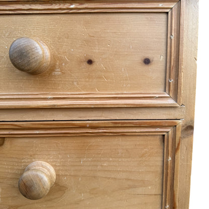 Vintage Waxed Pine Chest of Drawers – Five Drawer Pine Chest