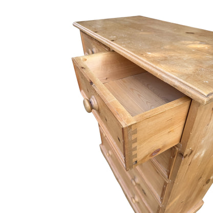 Vintage Waxed Pine Chest of Drawers – Five Drawer Pine Chest