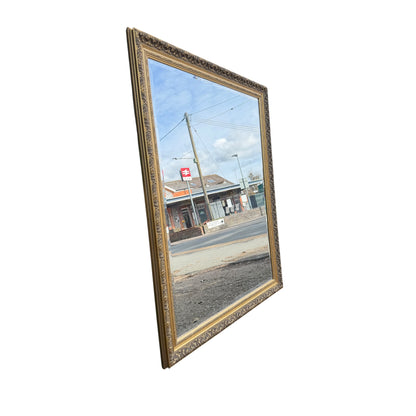 Large Decorative Bevelled Wall Mirror – Ornate Gilt Frame (Landscape)