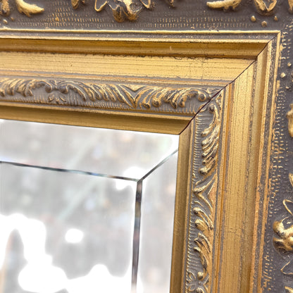 Large Decorative Bevelled Wall Mirror – Ornate Gilt Frame (Landscape)