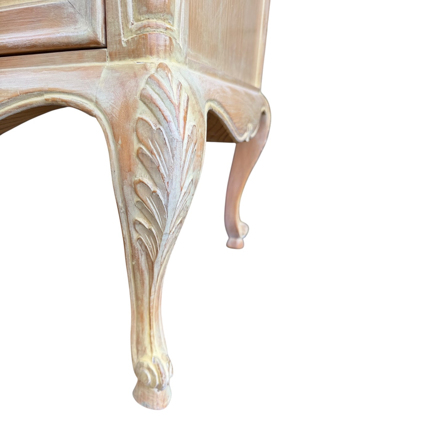 Vintage Carved Pine Chest of Drawers – French Style Two Drawer Commode / Side Cabinet