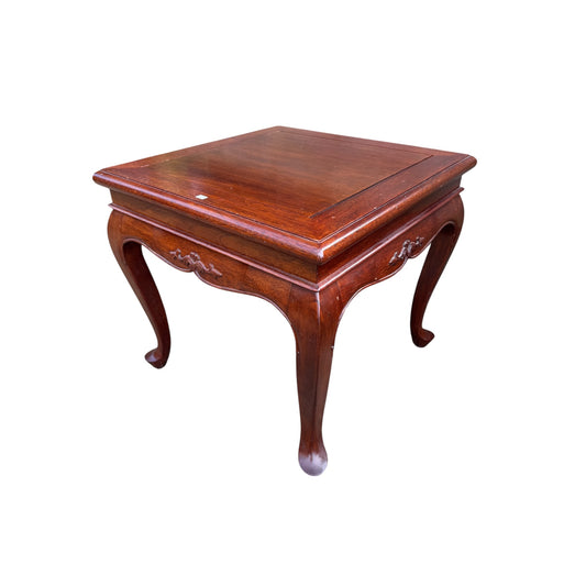 Vintage Mahogany Lamp Table – Queen Anne Style Cabriole Leg Side Table