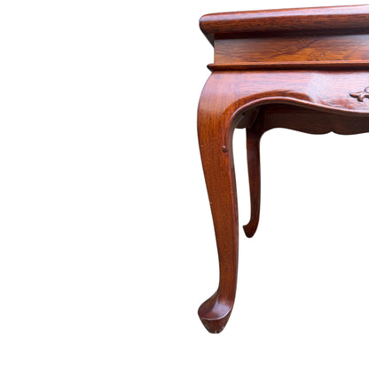 Vintage Mahogany Lamp Table – Queen Anne Style Cabriole Leg Side Table