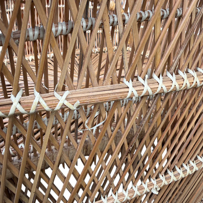 Vintage Peacock Wicker Chair – Boho Rattan High Back Lounge Chair / Conservatory Armchair