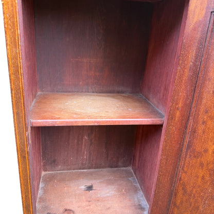 Antique Mahogany Bedside Cabinet / Pot Cupboard – Victorian Inlaid Single Door Cupboard