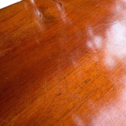 Antique Mahogany Bedside Cabinet / Pot Cupboard – Victorian Inlaid Single Door Cupboard