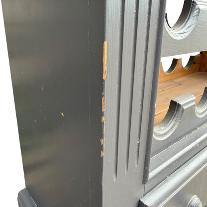 Painted Pine Wine Rack Cabinet with Drawer – Freestanding Bottle Storage Unit