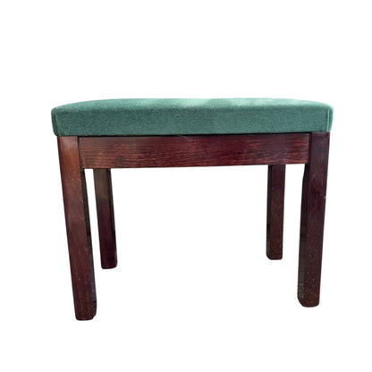 Vintage Adjustable Piano Stool – Piano Bench with Green Upholstered Seat